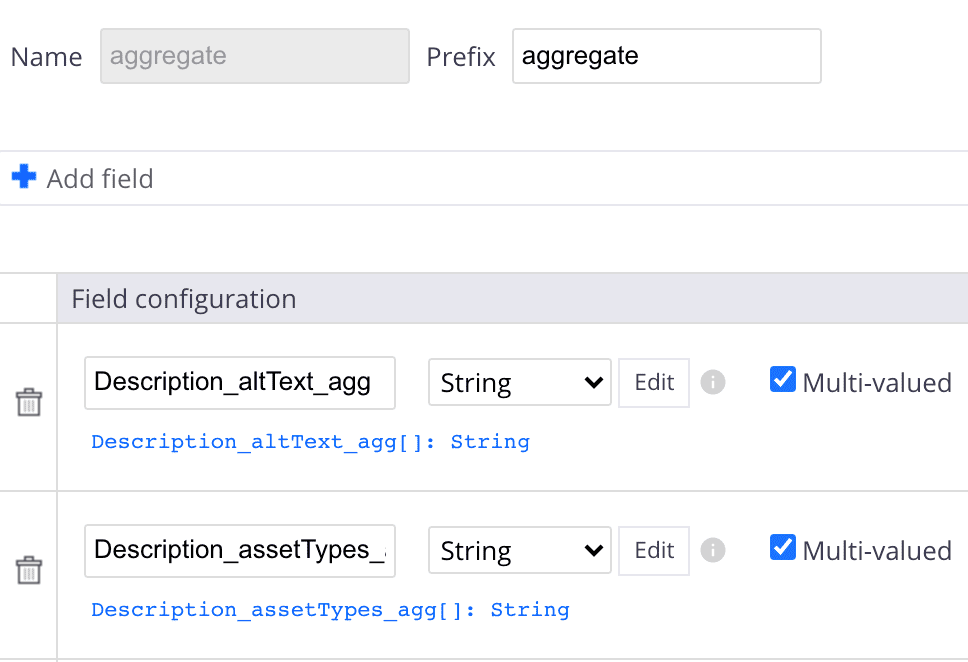 Create an extra aggregate schema