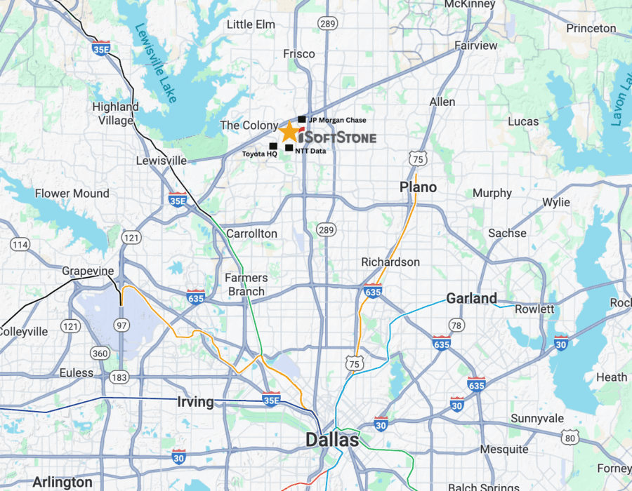 Plano iSoftStone headquarters map